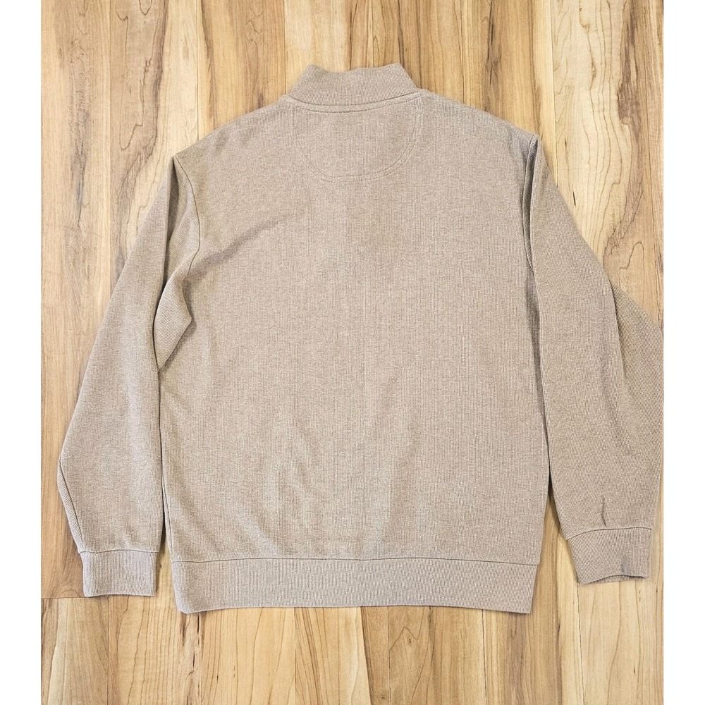 US Polo Assn. Men's Textured Quarter Zip Sweater Sz Large Tan / Brown - Picture 3 of 12